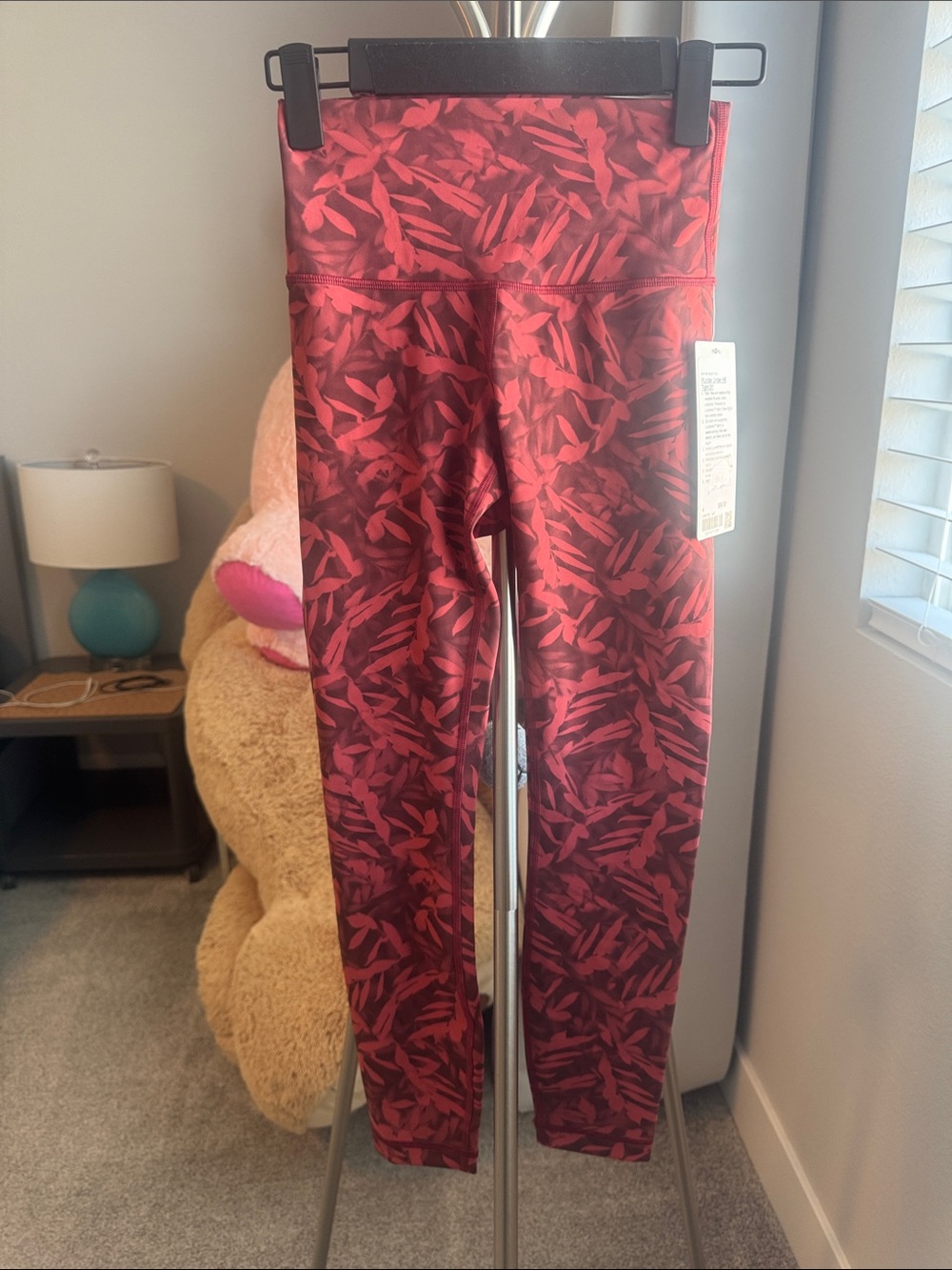 Lululemon Girls' Red Leaf-Print Leggings